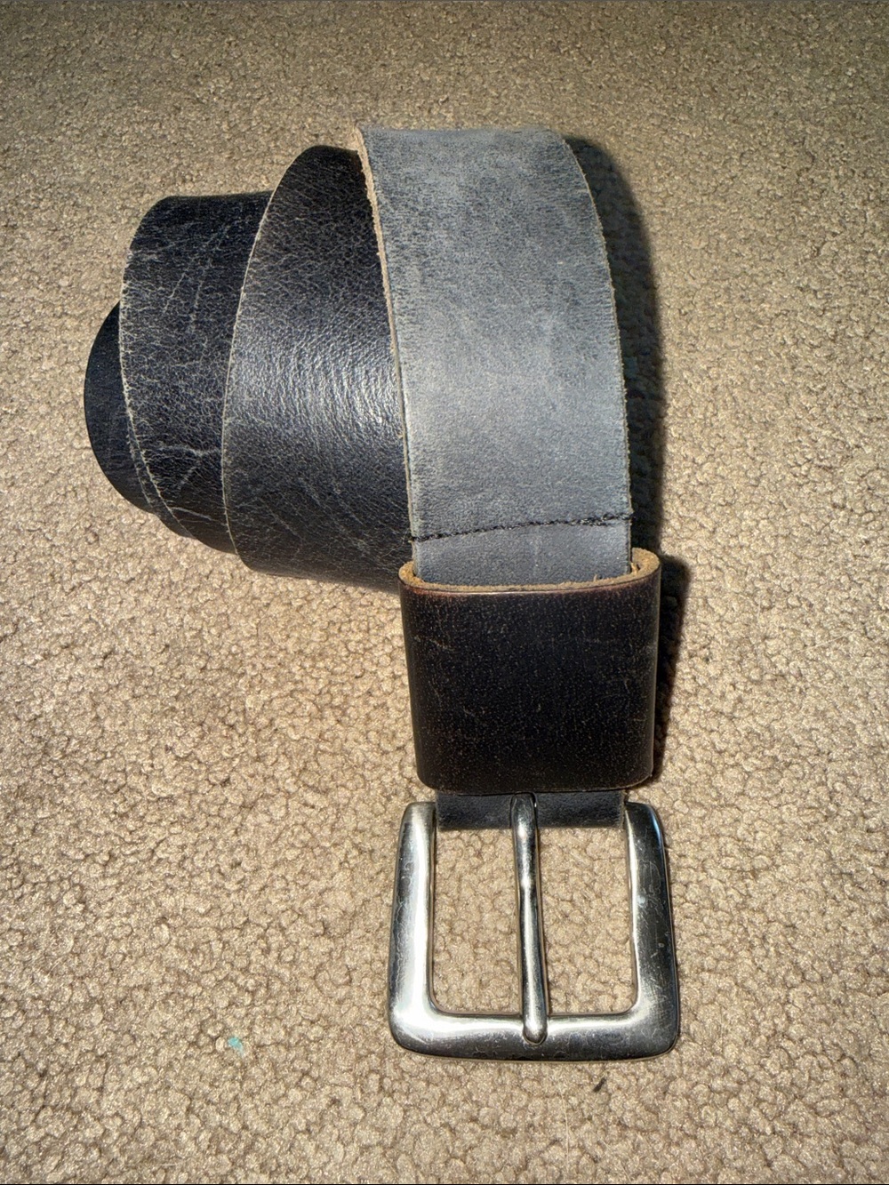 Men’s thick leather black belt